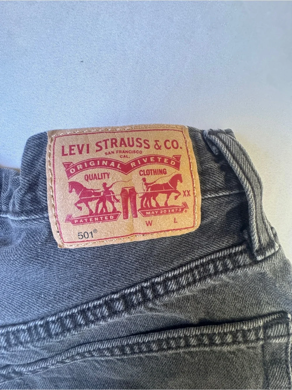 Levi's denim distressed shorts fly indie , Hippie